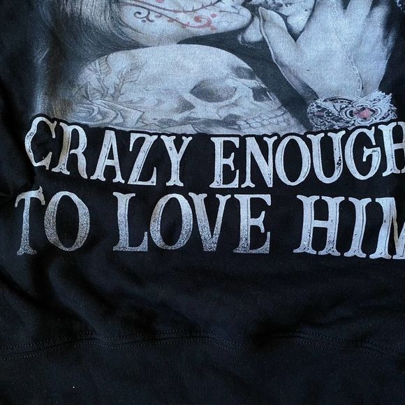 Asshole's Girlfriend Skeleton Crewneck Sweatshirt Black Medium - Picture 3 of 6